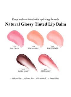 KYDA KYDA 2 Colors Tinted Lip Balm, Hydrating Sheer Formula Lip Balm, Natural Glossy Finish, Moisturizing Lip Care Balm for Dry Lips, Black Candy +Rose Candy  - Image 5