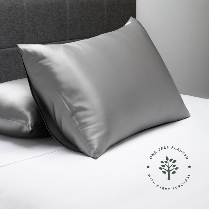 Fishers Finery Fishers Finery 30mm 100% Pure Mulberry Silk Pillowcase Set  Good Housekeeping Quality Tested (Silver  Queen  2 Pack)  - Image 3