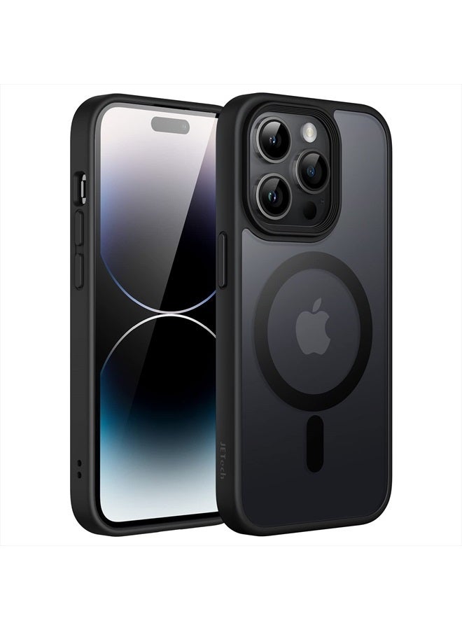 Jetech Magnetic Case for iPhone 14 Pro Max 6.7-Inch Compatible with MagSafe, Translucent Matte Back Slim Shockproof Phone Cover (Black) - Image 1