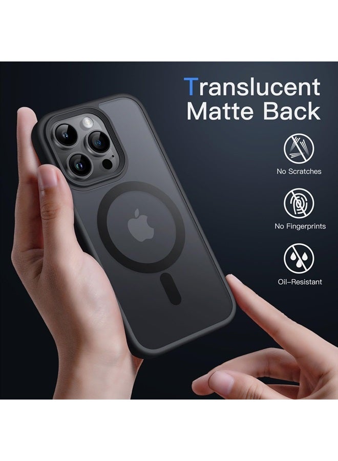 Jetech Magnetic Case for iPhone 14 Pro Max 6.7-Inch Compatible with MagSafe, Translucent Matte Back Slim Shockproof Phone Cover (Black) - Image 4