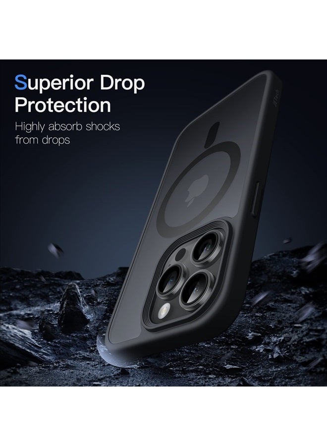 Jetech Magnetic Case for iPhone 14 Pro Max 6.7-Inch Compatible with MagSafe, Translucent Matte Back Slim Shockproof Phone Cover (Black) - Image 5