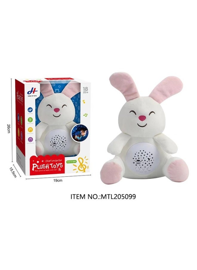 Generic - Baby Animal Plush Projector Light Music Starry Sky Sleeping Doll Doll Children Comfort Toy-Color:Plush Elephant - Image 1