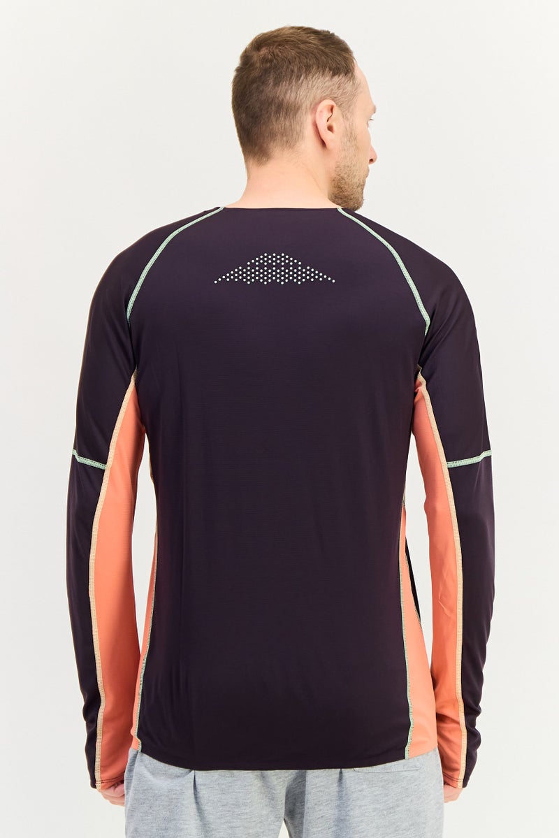 Adidas Men Slim Fit Long Sleeve Running T-Shirt, Deep Purple - Image 2