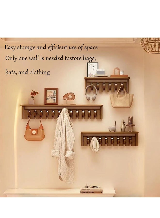 هاهاهاي خطاف خشبي، رف معاطف زخرفي مثبت على الحائط على شكل بيانو، طلاء جوز - 8 خطافات حائطية، رف معاطف مثبت على الحائط، خطافات حائطية على شكل مفاتيح بيانو لتعليق السترات أو المفاتيح أو الحقائب أو القبعات، شماعات من الخشب الصلب الطبيعي  للخزانة أو المطبخ أو غرفة النوم أو الحمام أو المدخل - Image 2