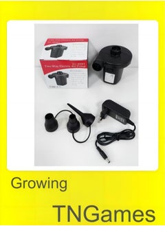 TNGames Home Mattress Inflatable Electric Air Pump Black  - Image 1