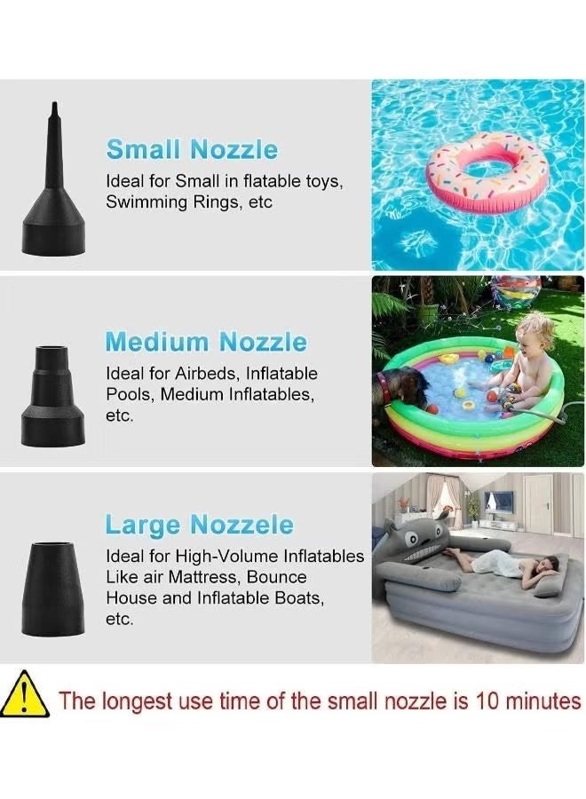 TNGames Black Household Mattress Electric Air Pump, 2-in-1 Inflator & Deflator, Compatible with Multiple Inflatable Items - Image 4