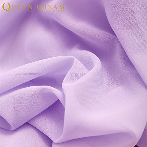 QueenDream Sheer Backdrop Curtains Purple Chiffon Backdrop 5ft x 10ft 2 Pieces Butterfly Party Backdrop - Image 4