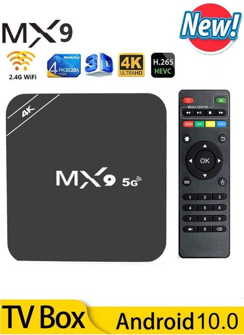 MX9 5G New Version Smart TV Box 4K  for Android 10 2.4G Wifi 3D Video Media Player