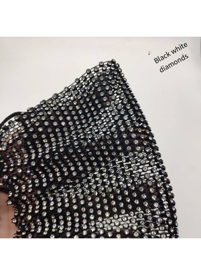 Rhinestone Mesh Decorative Mask, Sparkly Breathable Stylish Party Stage Face Cover - Image 4