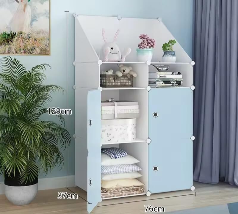 Ticoh 8 Door Plastic Wardrobe for Kids - Cupboard for Clothes Storage Rack, Almirah for Clothes, Baby Collapsible Wardrobe, Multi-Purpose Kids Storage Organizer for Books,Toy,Living Room - Image 4