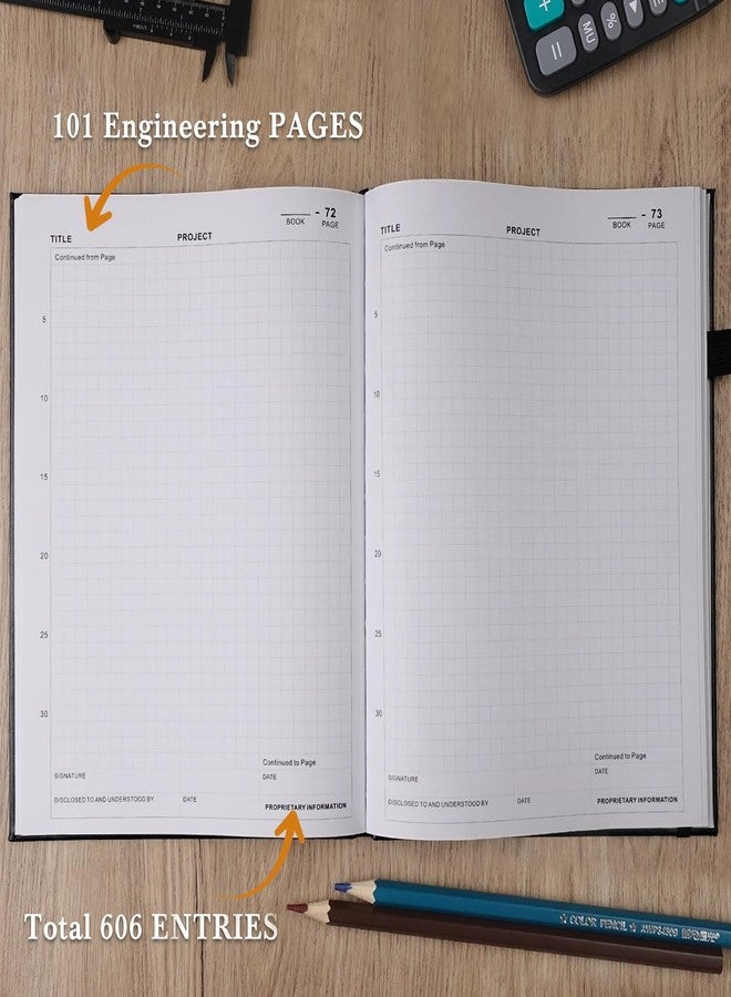Zorblinx Engineering Notebook, Professional Engineering Paper Notebooks for Work 8.5" X 11", Student Lab Notebook with Grid Paper, Composition Graph Notebook for Engineer, Black - Image 5
