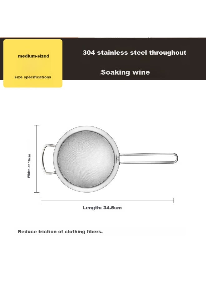 COOKER KING Chuidahuang, Full 304 Stainless Steel Mesh Strainer 28 Mesh, Fine Mesh Strainer, Flour Sieve, Colander, Medium Size - Image 5