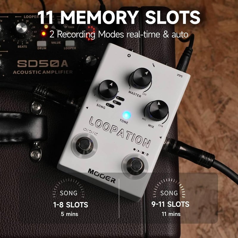 MOOER Looper Vocal Effects Processor - Guitar Voice Pedal for Live Singing, Streaming, and Recording - Image 2