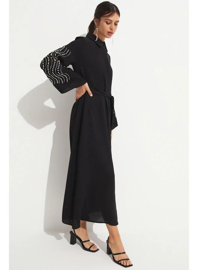 JUNE Embroidered Sleeve Dress