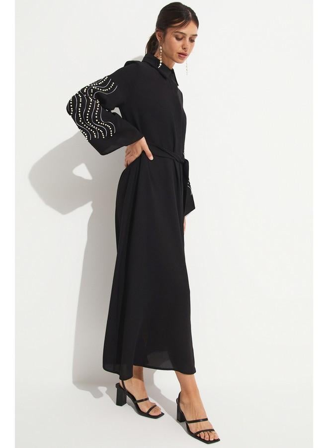 جون فستان بأكمام مطرزة - Image 4