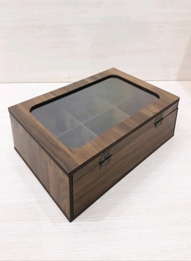 MeeCraft Wooden Tie Box, Multipurpose Organizer with Lock, Display Case, 30x20x7cm, Rosewood. - Image 5