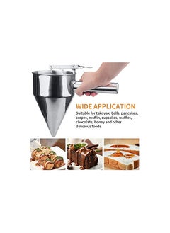 erorex Stainless Steel Donut, Cupcake Batter Dispenser Funnel (Silver)  - Image 3