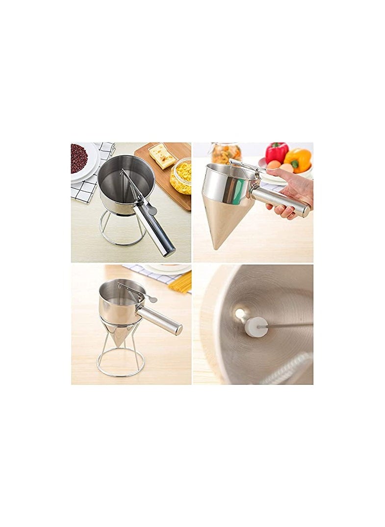 erorex Stainless Steel Donut, Cupcake Batter Dispenser Funnel (Silver)  - Image 4
