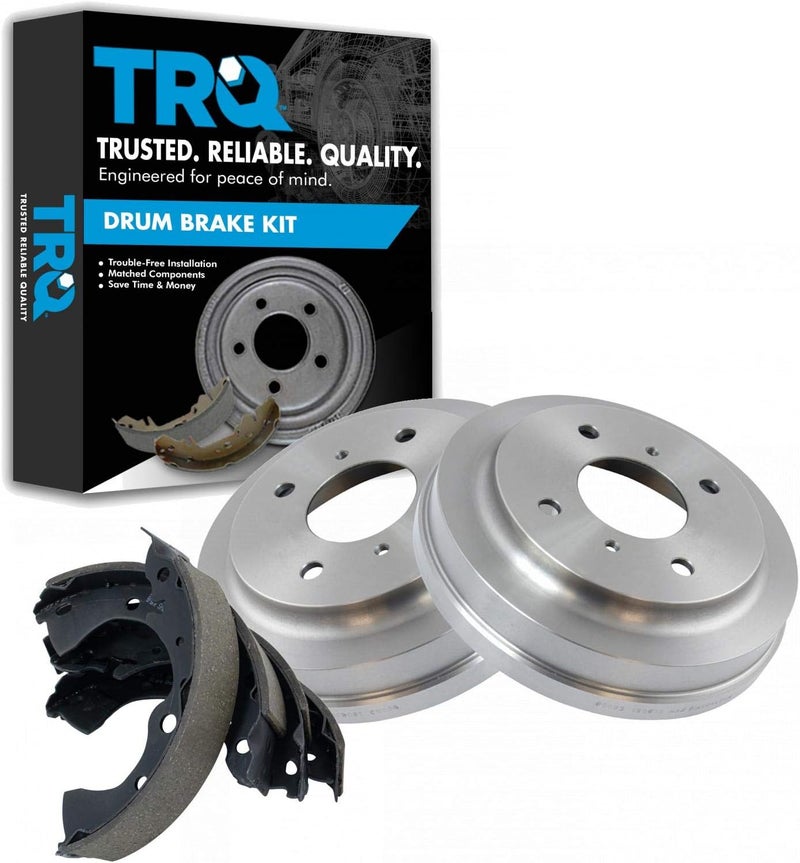 TRQ Brake Drums & Shoes Rear Kit Compatible with 01-06 Nissan Sentra - Image 1