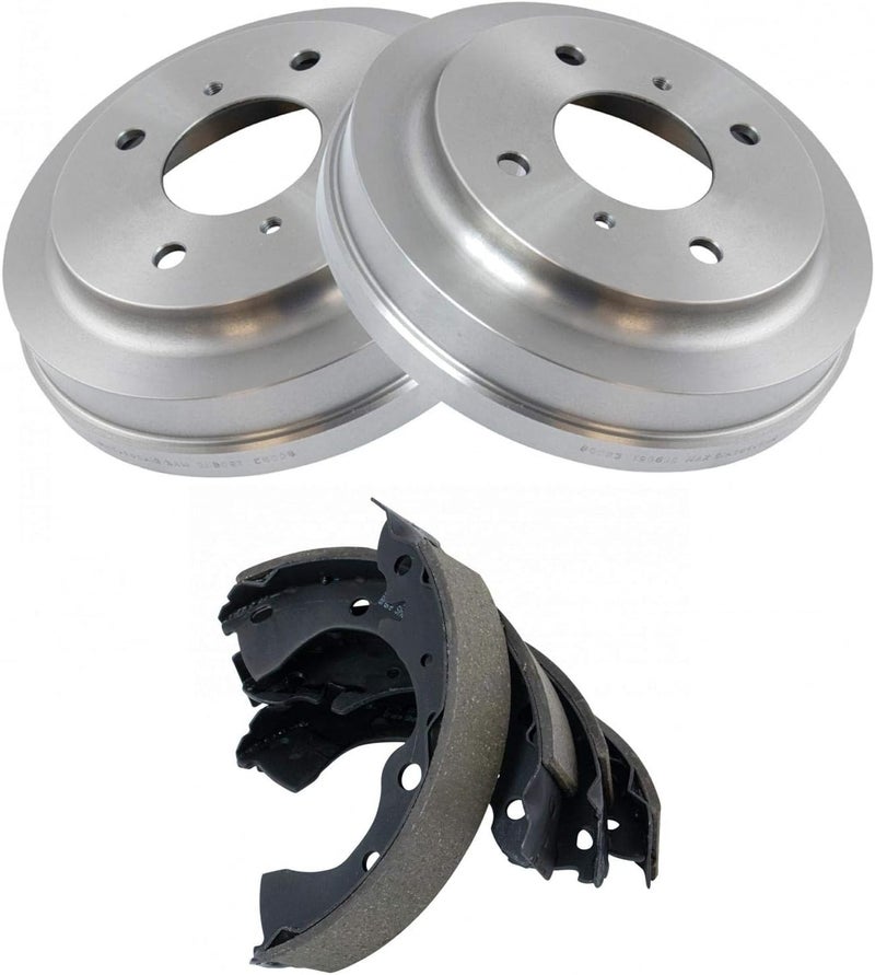 TRQ Brake Drums & Shoes Rear Kit Compatible with 01-06 Nissan Sentra - Image 3