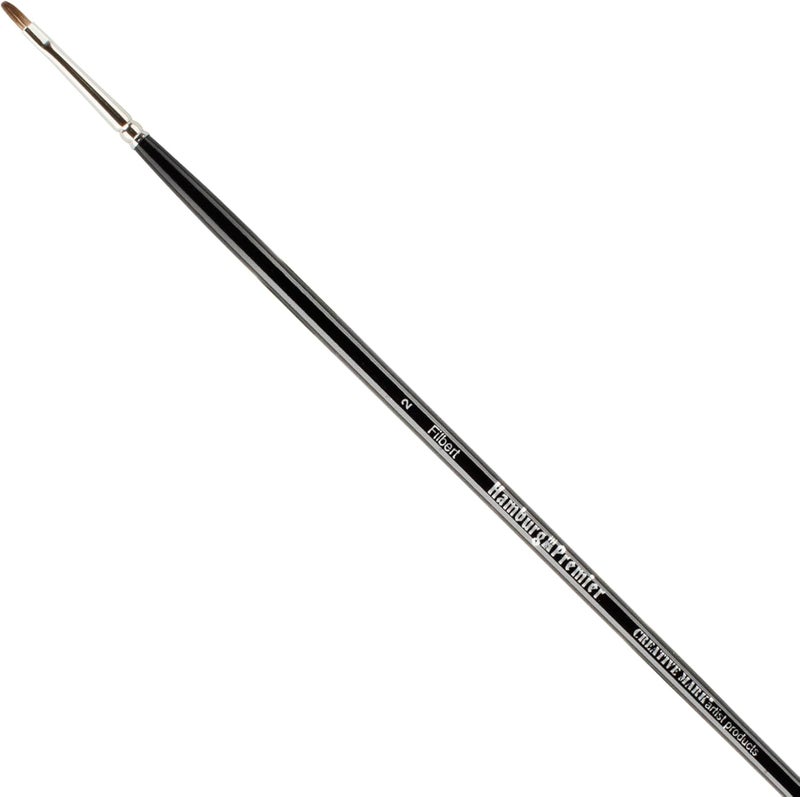 Creative Mark Hamburg Premiere Professional Oil Painting Brushes - Filbert #2 Oil Paint Brush - Handmade in Germany, Natural & Synthetic Hair Blend, Long Triple-Lacquered Birch Handle - Image 1