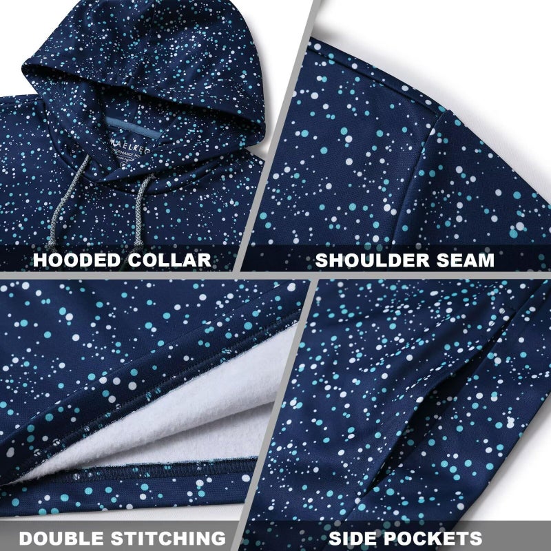 M MAELREG Hoodies for Men Golf Hooded Sweatshirts Dry Fit Lightweight Full Print Pocket Mens Hoodies Pullover Polka Dots - Image 5