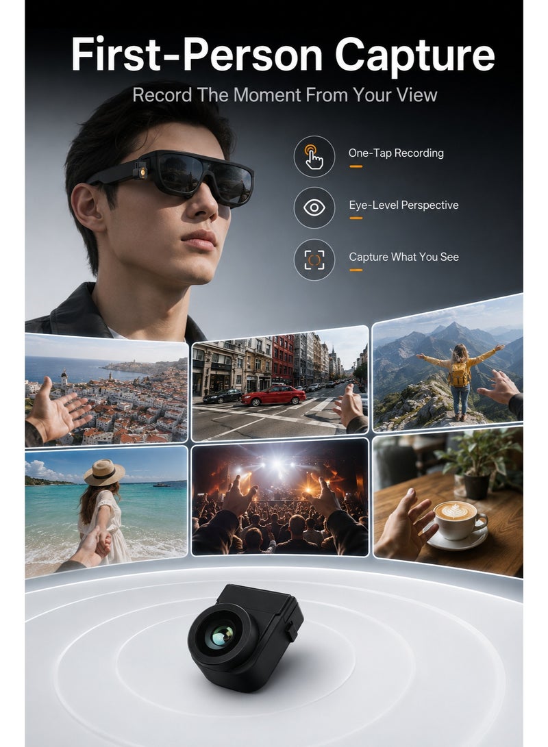 اكسريال وحدة كاميرا XREAL Eye 6DoF لنظارات الواقع المعزز من سلسلة XREAL One، توسيع الوضع المكاني، التقاط من منظور الشخص الأول، تسجيل الواقع المختلط، تصميم أسود صغير الحجم وسهل الحمل - Image 3