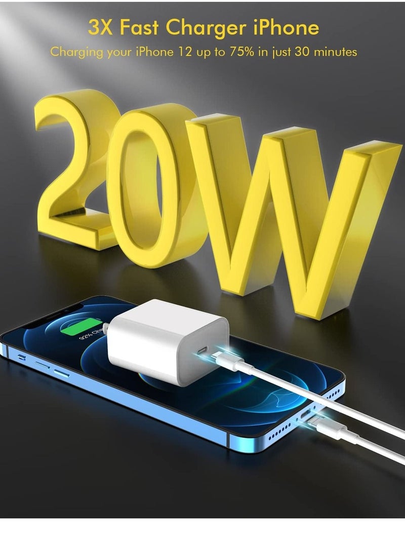 ELTRAZONE - 20W PD Fast Charger Type C Power Wall Charger Block 6FT USB C to Lightning Cable Compatible iPhone 12/12 Mini/12 Pro Max/11 Pro/Xs - Image 1