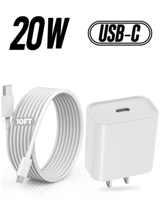 20W PD Fast Charger Type C Power Wall Charger Block 6FT USB C to Lightning Cable Compatible iPhone 12/12 Mini/12 Pro Max/11 Pro/Xs - pzsku/ZFD261AE6EA07F63FFB9EZ/45/_/1738233567/be914d26-a6b3-4f37-85d5-a6fbe769aa09