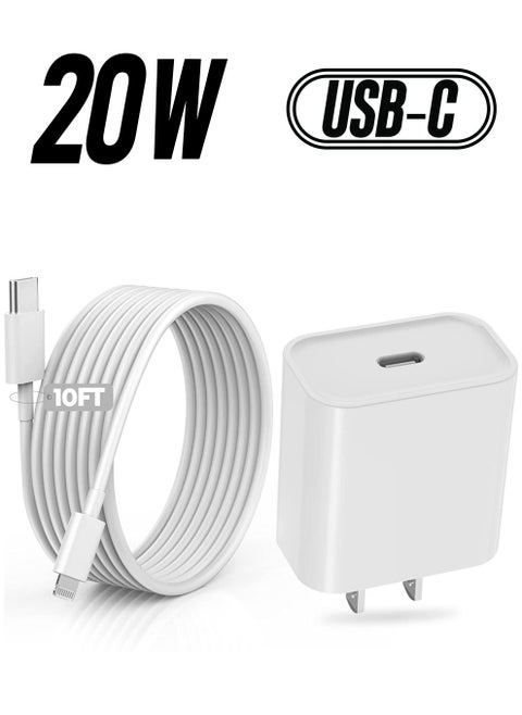 20W PD Fast Charger Type C Power Wall Charger Block 6FT USB C to Lightning Cable Compatible iPhone 12/12 Mini/12 Pro Max/11 Pro/Xs