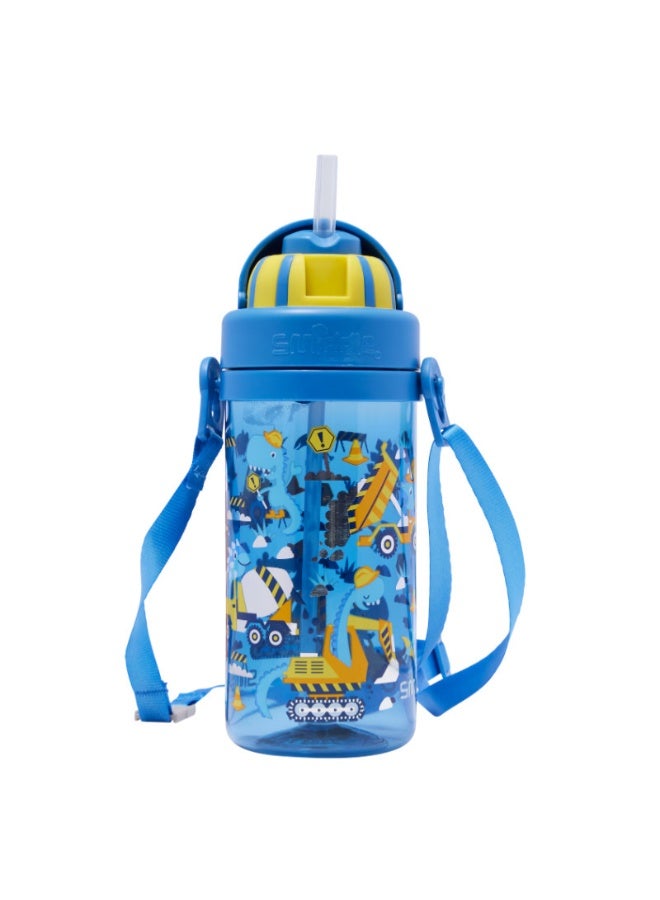Smiggle Dinosaur Construction Vehicle Series 430ml Children's Straw Water Bottle - Image 1