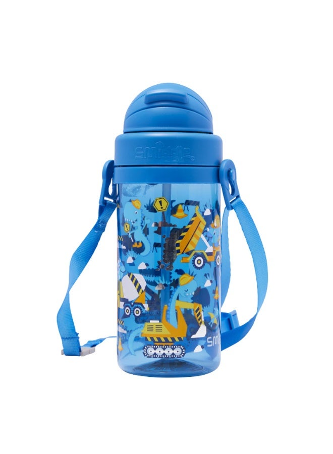 Smiggle Dinosaur Construction Vehicle Series 430ml Children's Straw Water Bottle - Image 2