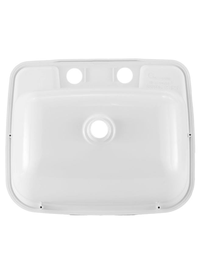 RecPro Rectangle RV Bathroom Sink | Single Bowl Lavatory Sink | Camper Sink | Plastic (White) - Image 5