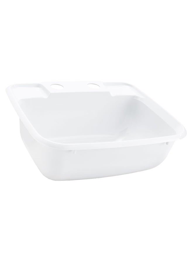 RecPro Rectangle RV Bathroom Sink | Single Bowl Lavatory Sink | Camper Sink | Plastic (White) - Image 1