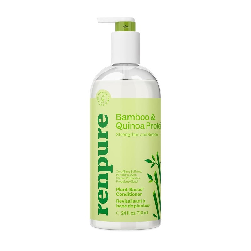 RENPURE Bamboo  Quinoa Conditioner PlantBased  Restores Hydrates  Strengthens For Healthier Hair  For Weak Dull  Damaged Hair  Bamboo Extract  Quinoa Protein  24 Fl Oz