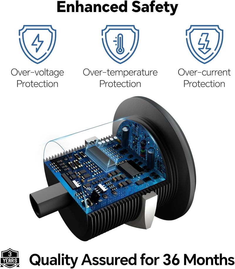 acegoo مقبس USB من بجهد 12 فولت، منفذ USB للعربات المتنقلة مصنوع بالكامل من الألومنيوم، منفذ نوع A + نوع C بقدرة قصوى 24 واط للشحن، شحن سريع PD3.0 وQC3.0 للمركبات الترفيهية والقوارب البحرية والحافلات والشاحنات (لوحة صغيرة × 1) - Image 1