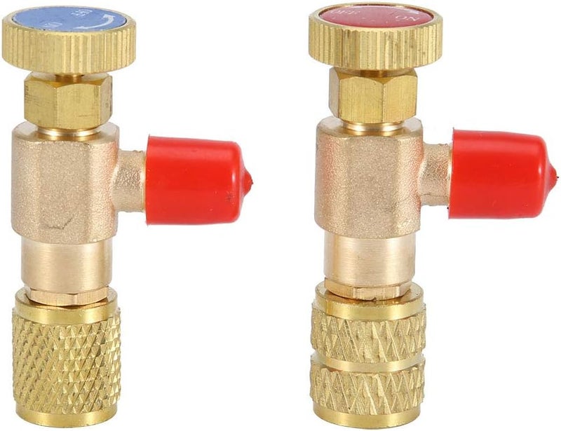 klarako Refrigerant, 2pcs Refrigerant Charging Valve Liquid Valve R410A R22 Air Conditioning Refrigerant 14 Safe Adapter Low Loss Fittings Refrigerant Valve Depressor Tool - Image 3