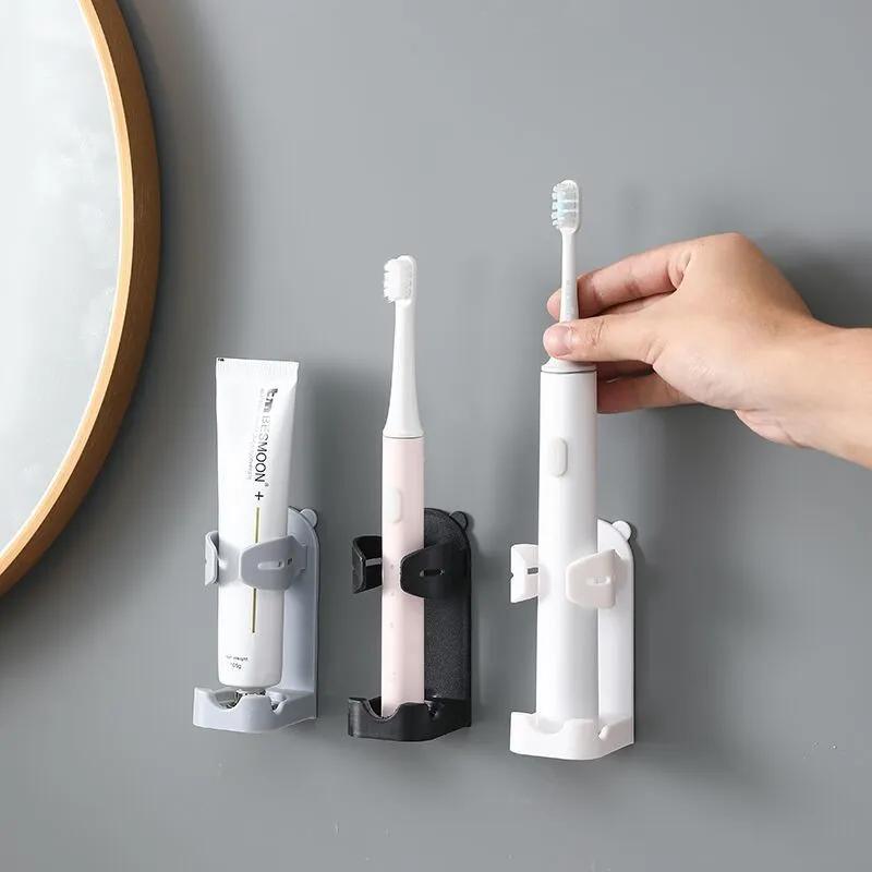 Electric Shaver Holder: Black ABS Plastic, No Drilling Installation - Drainage Hole Design, Electric Brush Holder for Bathroom Countertop Or Wall Mount - Image 4