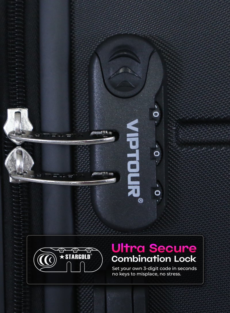 فيبتور طقم حقائب سفر 3 قطع ABS بعجلات مع نظام رقم قابل للقفل - Image 2