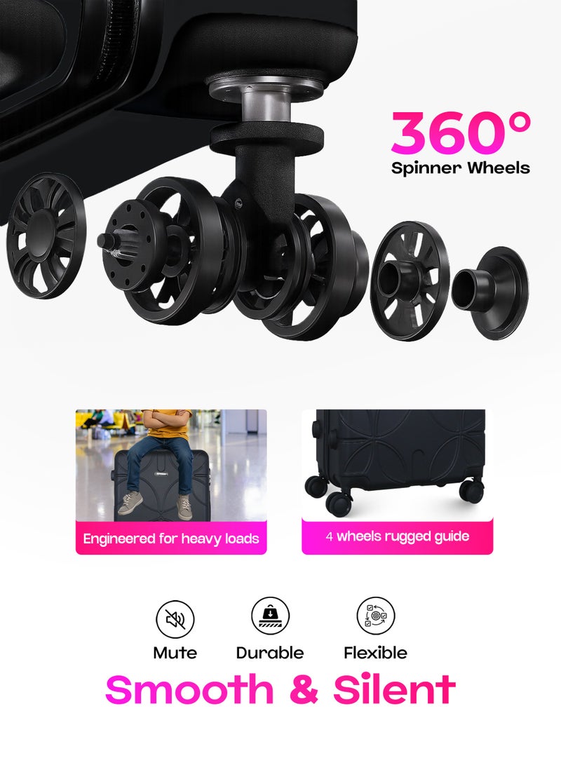 فيبتور طقم حقائب سفر 3 قطع ABS بعجلات مع نظام رقم قابل للقفل - Image 3