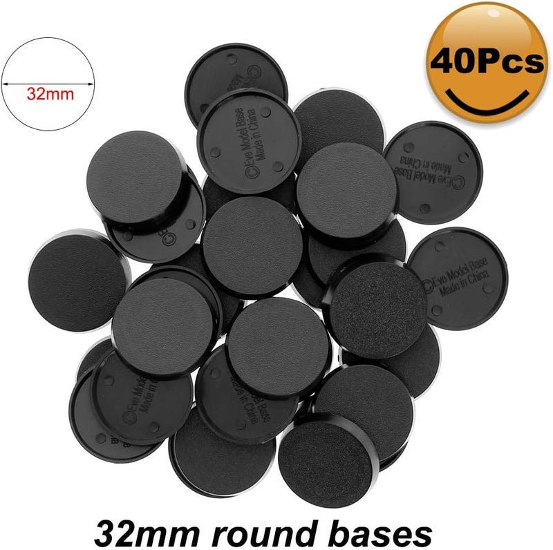 Evemodel MB432 40pcs Round Plastic Model Bases 32mm or 1.3inch for Gaming Miniatures or Wargames Table Games - Image 4