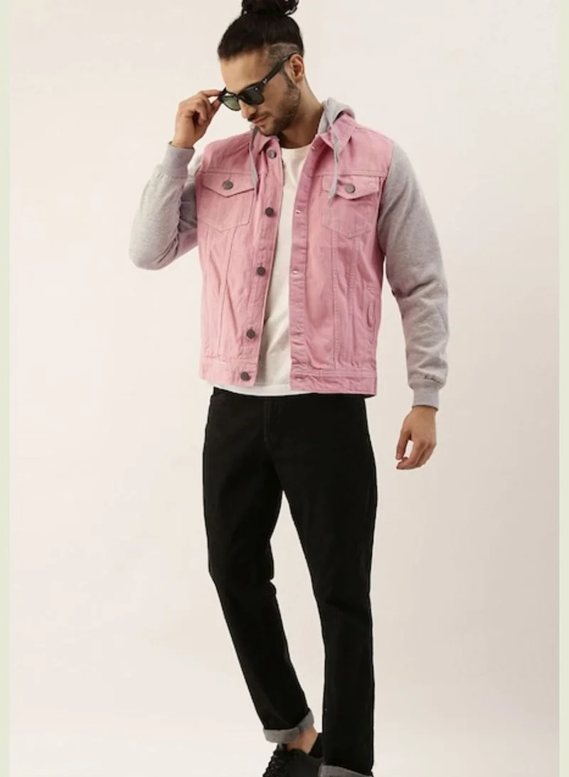 Campus Sutra Stylish Color block Jeans Jacket