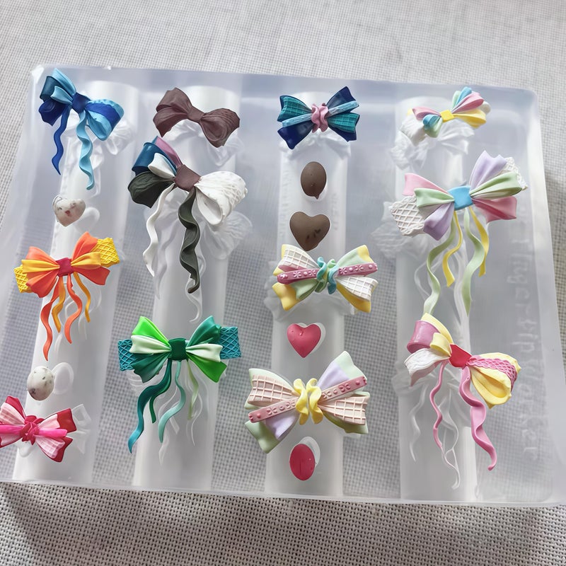 BHCCXZ 3D Gel Nail Art Resin Rosette Molds for Accessories Supplies Bow Knot Silicone Tools Bowtie Nails Mold - Image 2