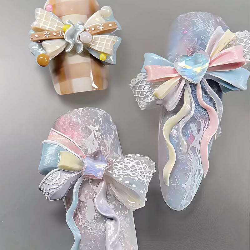 BHCCXZ 3D Gel Nail Art Resin Rosette Molds for Accessories Supplies Bow Knot Silicone Tools Bowtie Nails Mold - Image 4