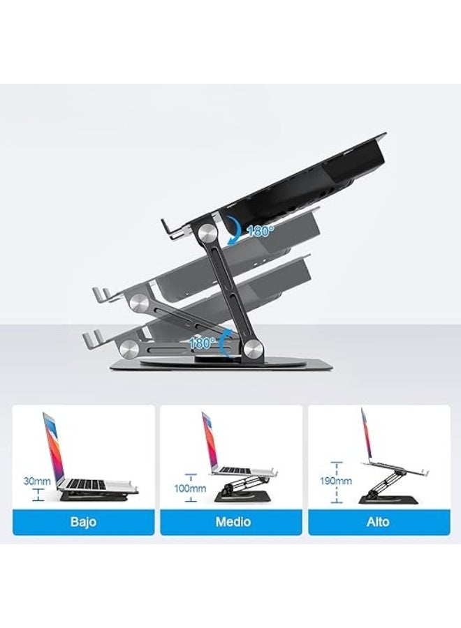 Laptop Cooling Stand – Ultra-Quiet Adjustable Laptop Cooler with 2 Fans & 360° Rotating Base for Daily Use - Image 2