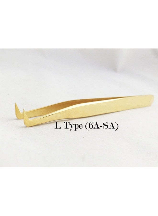 Alluring Gold Tweezers For Eyelash Extension For Volume Lashes 3D 5D & 6D Lashes - Image 2