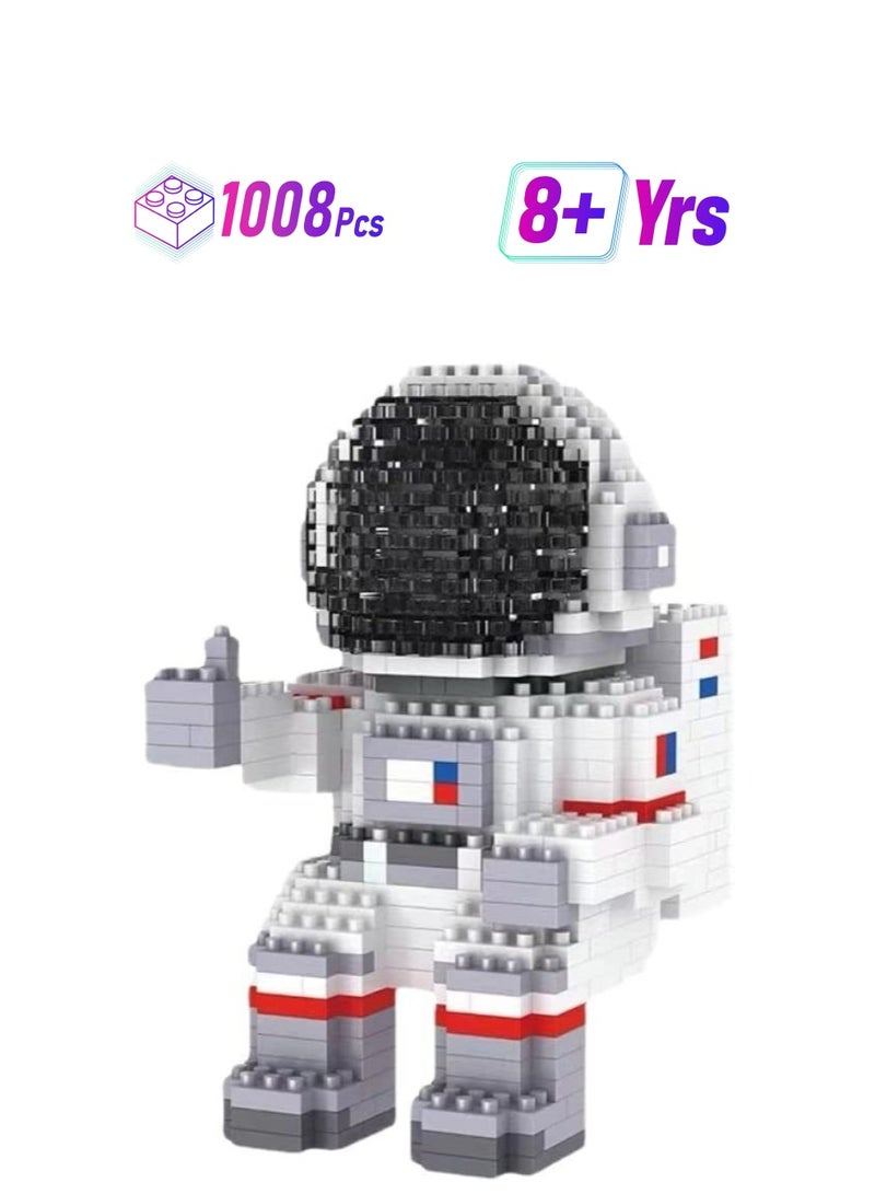 Excefore Astronaut Mini Building Blocks Micro Blocks Cool Small Toys with Led Lighting Kit Astronaut Micro Block Model Set Gift for Kids or Adults Space Toy Puzzle Assembling Toys(1008 Pieces) - Image 1
