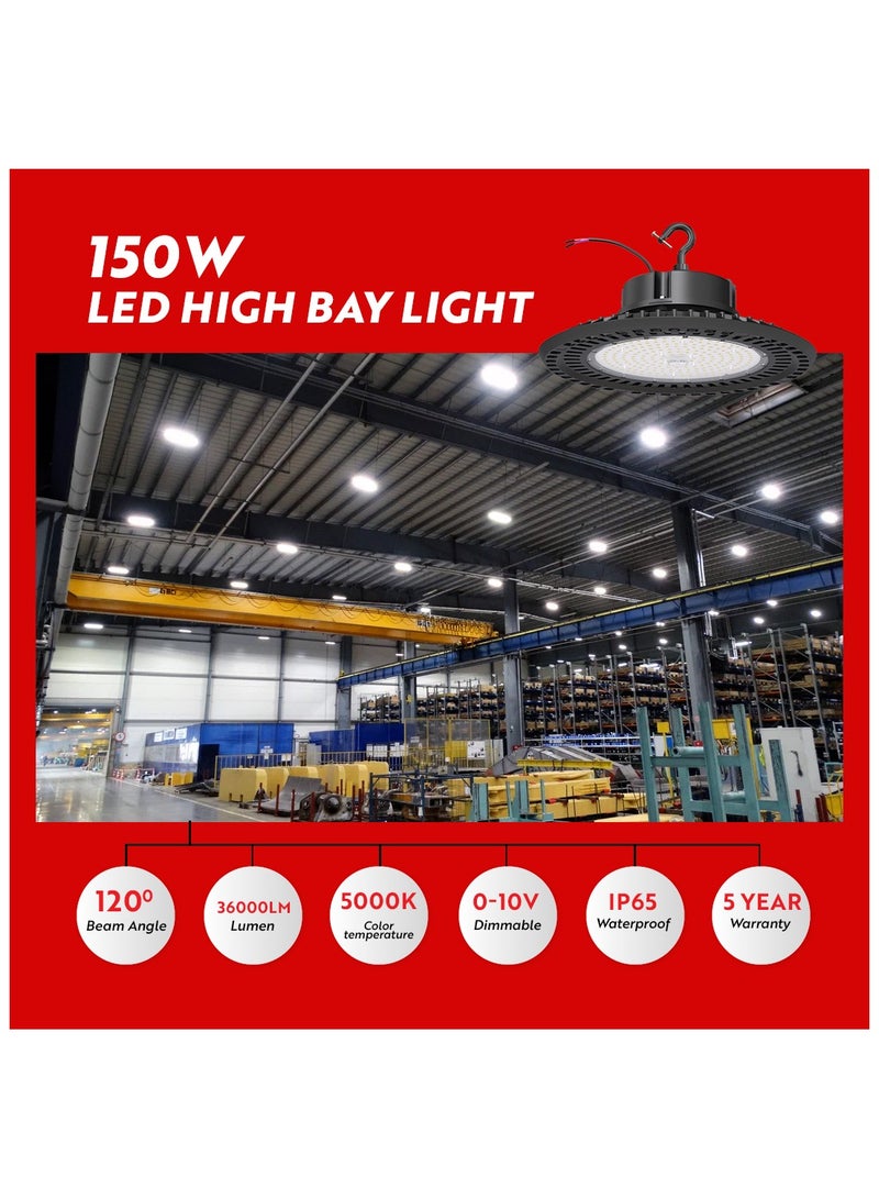 فورموست FORMOST LED High Bay Light 150W | IP65 مقاوم للماء | ضمان 5 سنوات | إضاءة صناعية وتجارية عالية الكفاءة للمستودعات والمصانع | أبيض بارد  - Image 2