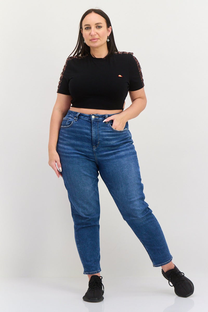 Ellesse Women Crew Neck Short Sleeves  Brand Logo Top, Black - Image 4