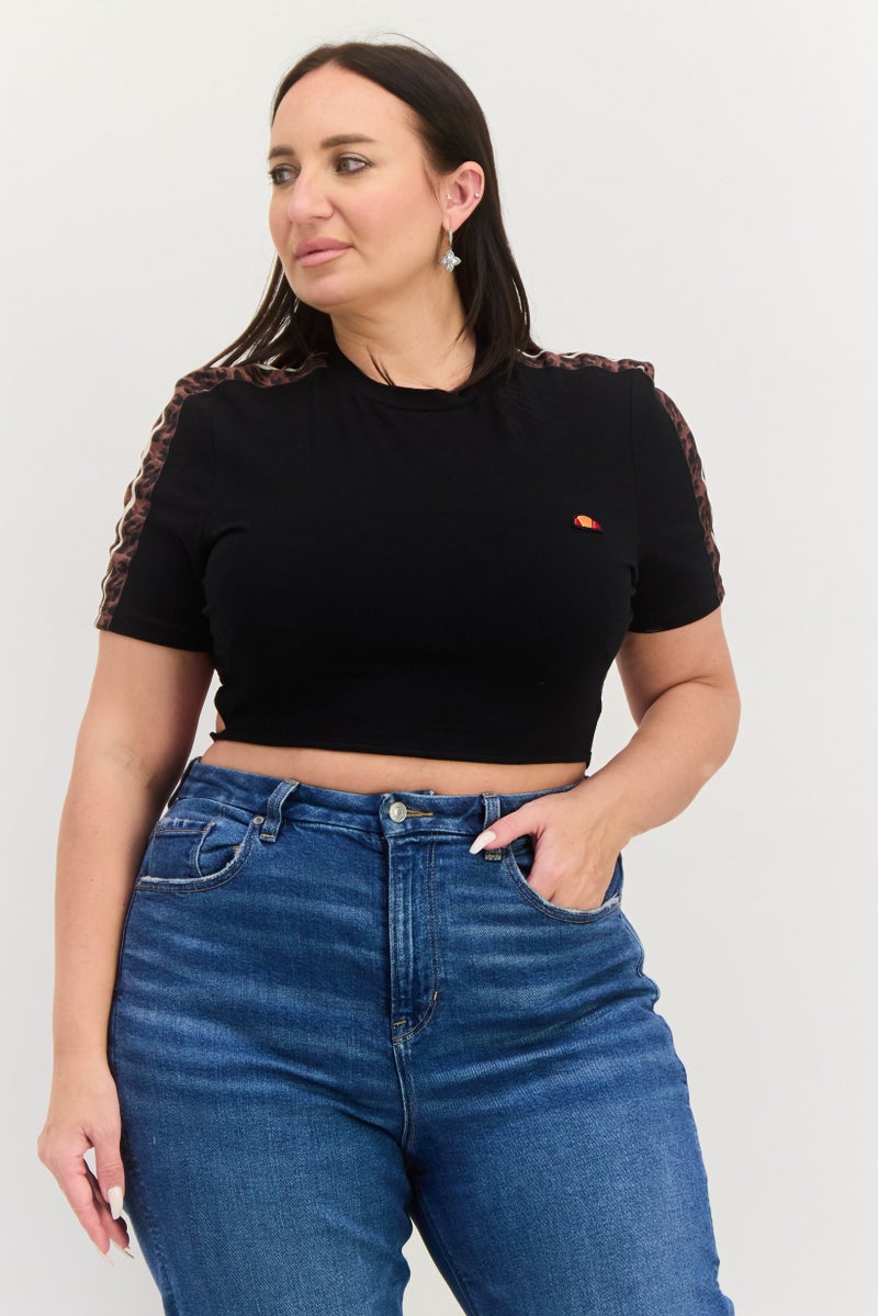 Ellesse Women Crew Neck Short Sleeves  Brand Logo Top, Black - Image 1